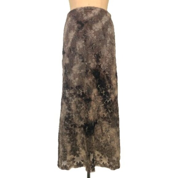 Vintage 90s crochet lace mash floral  maxi skirt - Picture 1 of 16